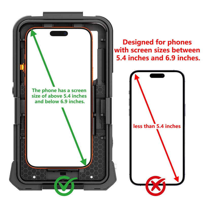iPhone Underwater Housing, 50ft/15m, Gen 2s, Black Orange | A vacuum valve and physical shutter support secure diving; the 1/4in tripod mount expands filming options. Gen 2S -for iPhone