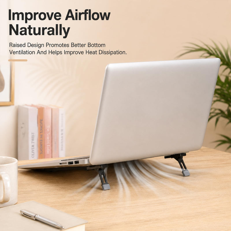 4Pcs Portable Laptop Stand for Desk Keyboard Riser Stand Laptop Riser | Adhesive Stand Feet, Invisible Laptops Riser, Foldable Computer Keyboard Lift, Tilt Angle Adjustable Riser, Most Keyboard