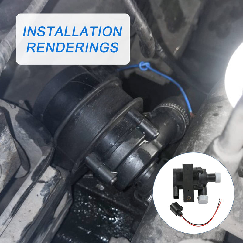 Auxiliary Cooling Water Pump With Plug Compatible With A3 A4 TT,VW Beetle Jetta Passat Tiguan CC Eos Golf GTI - 2.0T Engine Replace 1K0965561J