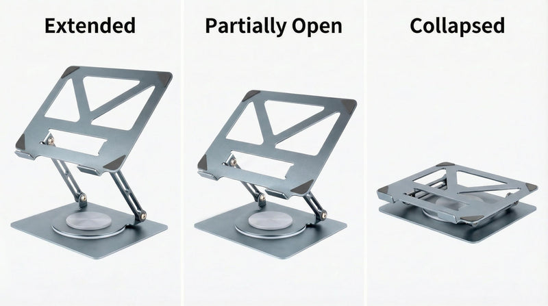 360 Rotating Aluminum Laptop Stand, Adjustable & Foldable Ergonomic Computer Stand, Compatible with MacBook, iPad, Dell, HP up to 16 Inches for Home & Office, Gray blue-green