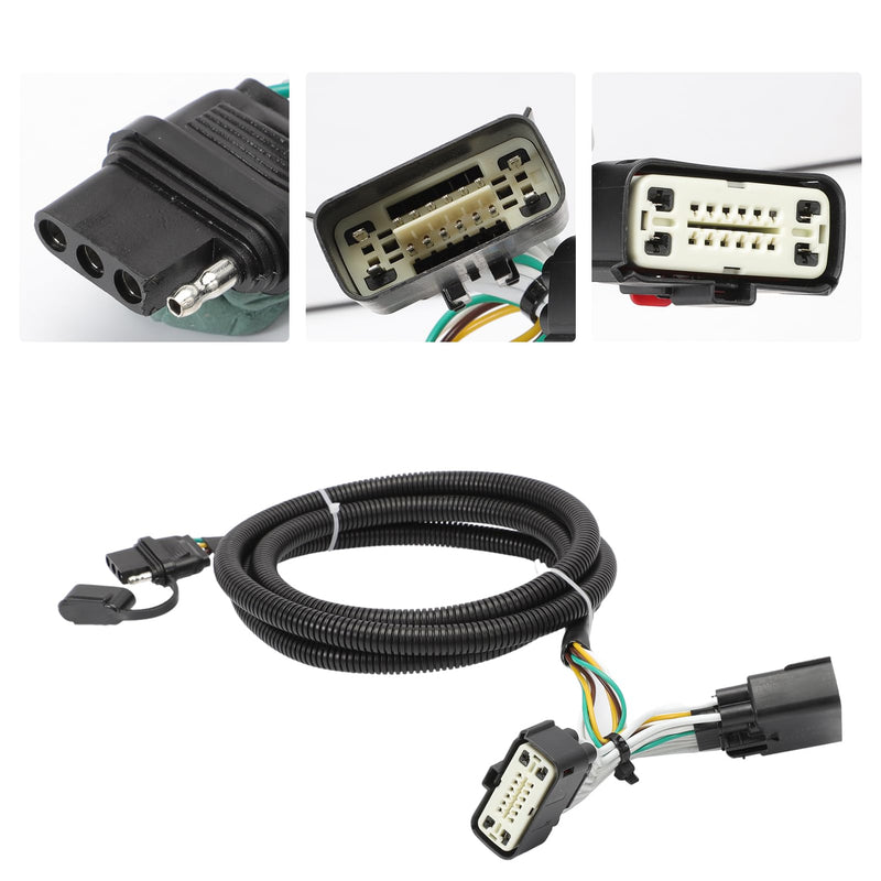 4 Way Trailer Wiring Harness Compatible with 2011-2019 Explorer, Flat Trailer Light Connector Assembly, Plug and Play Trailer Light Wiring 56172 118540