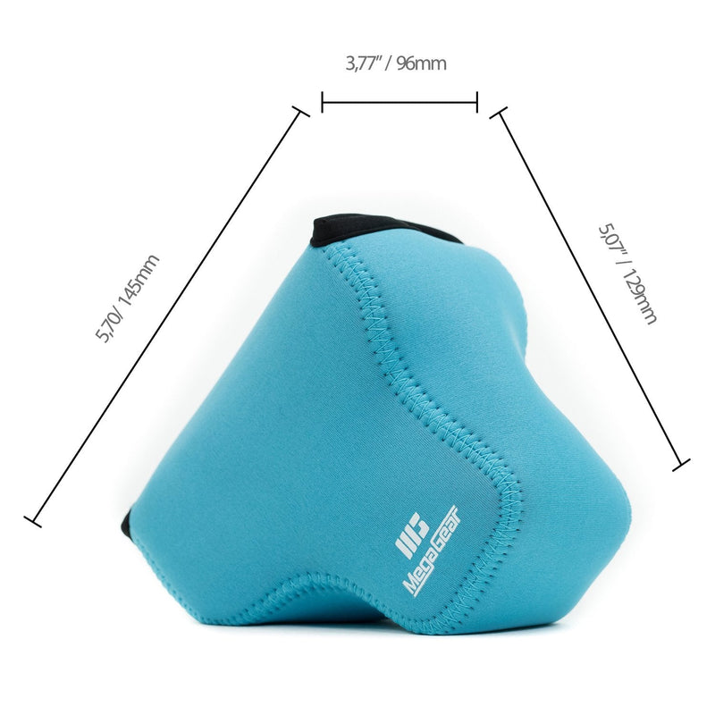 MegaGear Panasonic Lumix Dc-Fz80, Fz82 Ultra Light Neoprene Camera Case, With Carabiner - Blue - MG1167, PU Leather One Size