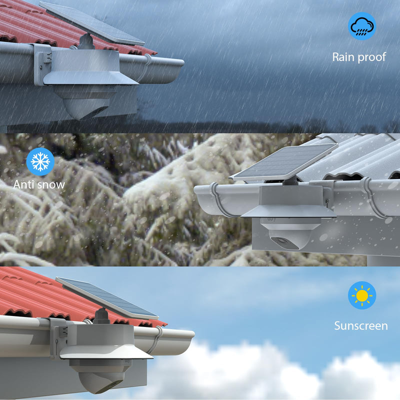 HOLACA Rain Shade Cover & Gutter Mount Compatible with Eufy Security SoloCam E30/E42 Eufy Security 4G LTE Cam S330 Solar Security Camera（1 Pcak）
