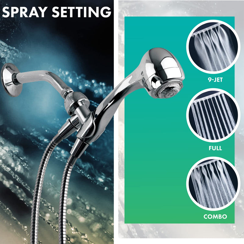 Niagara Conservation Earth Spa 3-Spray 1.5 GPM 2.7-in. Wall Mount Handheld Shower Head in Chrome, 1-Pack with Pressure Compensation Technology