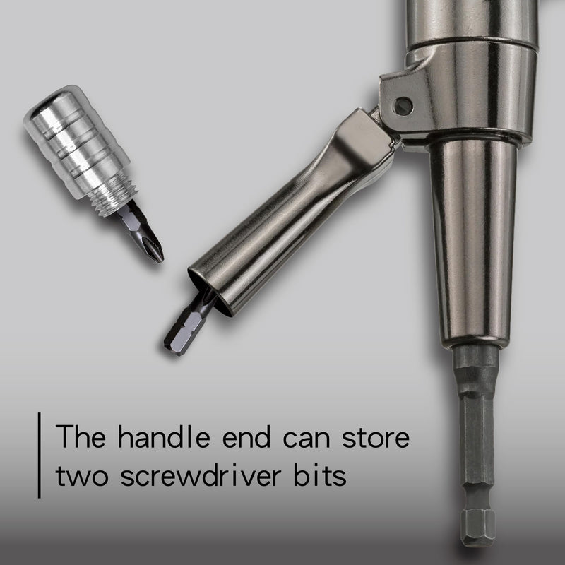 KESI Tool 1/4" Dr Impact Right Angle Drill Attachment, Right Angle Drill, 360° Rotating Head, 90° Adjustable Handle, Quick-Release Mechanism, Compatible with Impact Drivers & Manual Tools 1/4" Drive