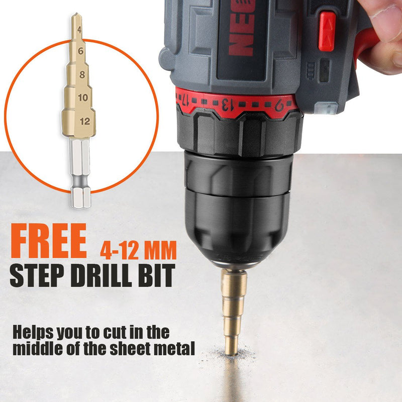 Dicfeos Double Head Sheet Metal Cutter, Versatile Nibbler Drill Attachment for Straight Curve and Circle Cutting, Maximum 14 Gauge Steel, Perfect for Home DIY and Car Repair Gold