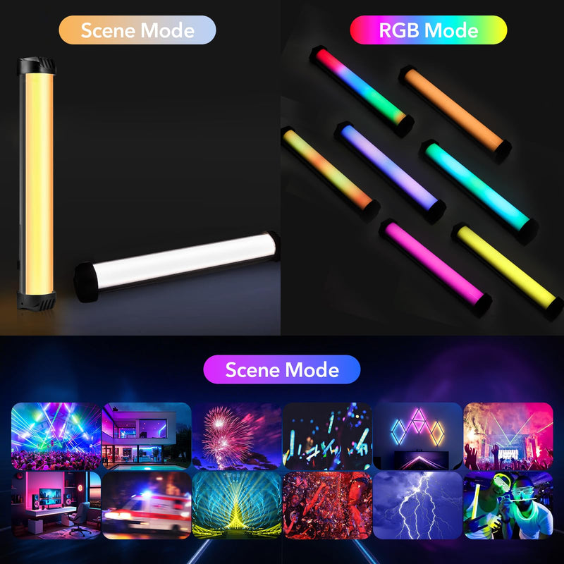 Handheld RGB Light Wand, Photography Light Wand, 2500-9000K Dimmable CRI 95+, Rechargeable Tube Light with Magnetic Attraction for Photography Vlog TIK Tok