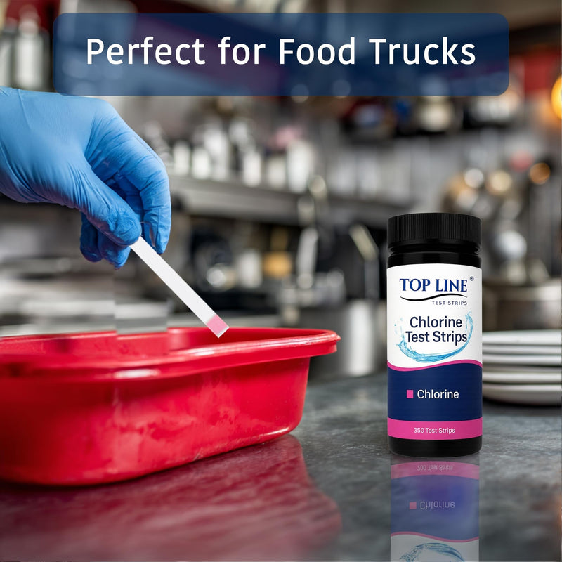 350 Chlorine Test Strips for Food Service 0-500 ppm (Value Pack) - Bleach Sanitizer Test Strips Food Service - Sanitizer Testing Strip - Chlorine Tester - Restaurant Supplies (Pack of 2) 350 Strips (Pack of 2)