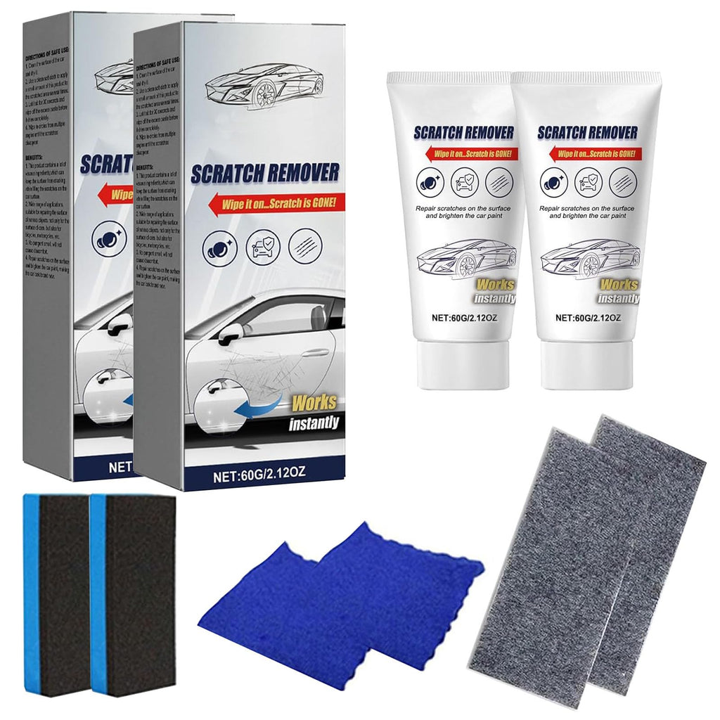 2 PCS Nano Sparkle Cloth Car Scratch Remover, 2PCS Car Scratch Repair Paste,New Nano Sparkle Cloth and Car Scratch Repair Paste,Nanosparkle Cloth Car Scratch Remover, Nano Cloth Scratch Remover Cloth