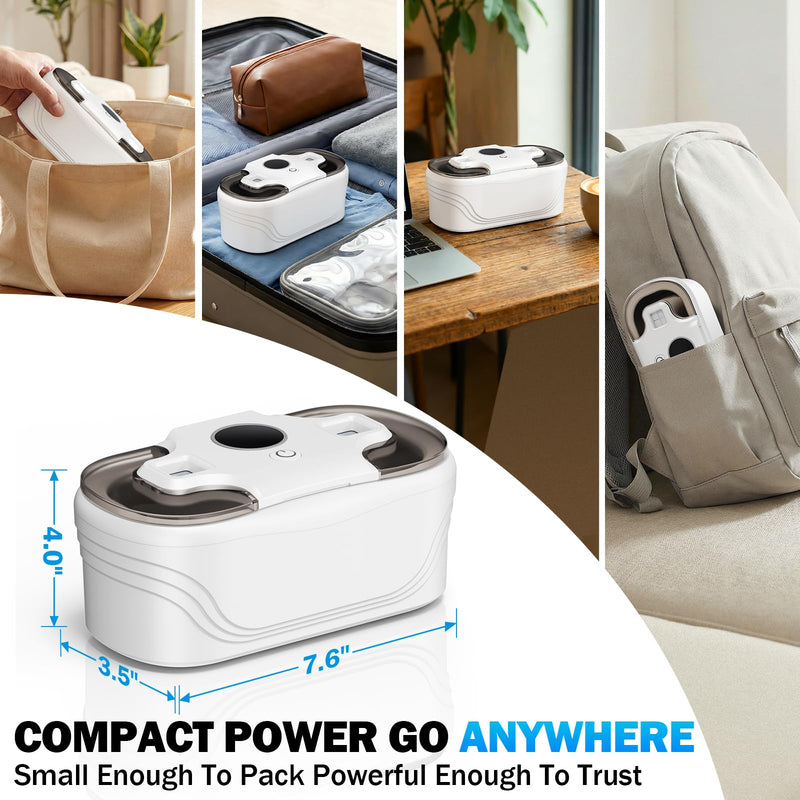 Ultrasonic Jewelry Cleaner, 48KHz Ultrasonic Cleaner for Eyeglasses Rings Watch Band Necklace Earring, Multi Deep Clean Modes 400ML, White