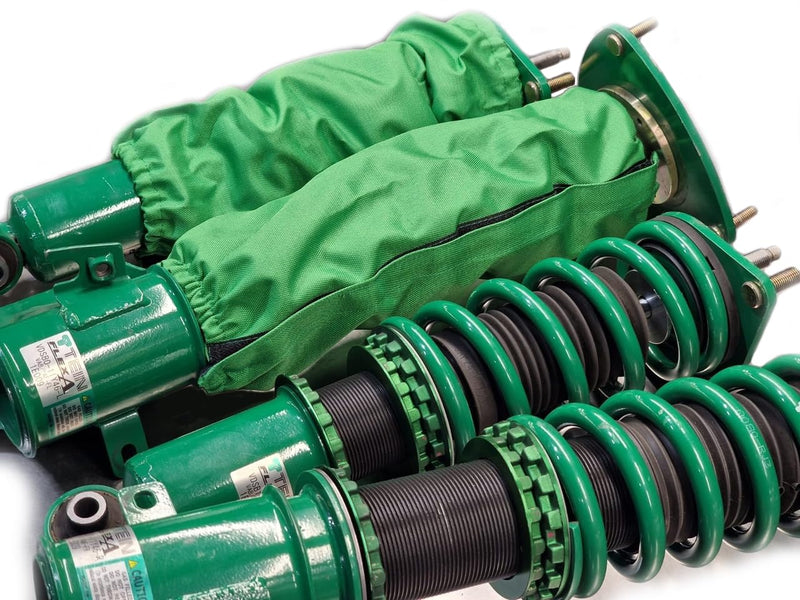 Dust covers for coilovers, shock absorbers, water-repellent 4 pcs, green