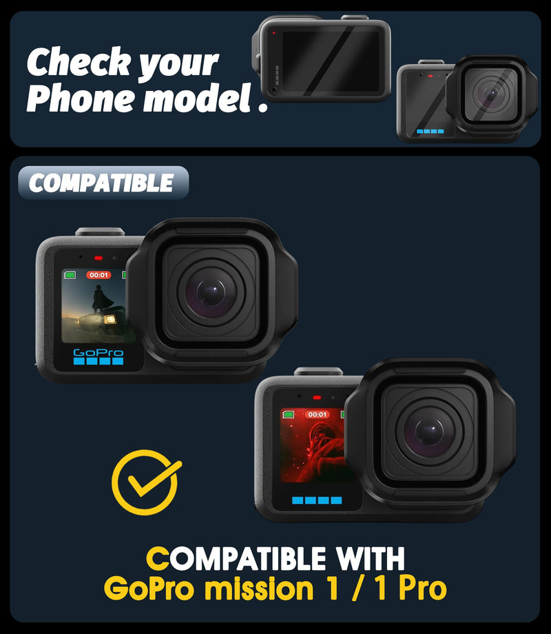 Orzero (4+4+4) Tempered Glass Protector Compatible for GoPro MISSION 1 PRO/MISSION 1, Front & Back Screen & Lens Protectors, Protector De Pantalla 9 Hardness High Definition Anti-Scratch Bubble Free For GoPro Misson 1 / 1 Pro