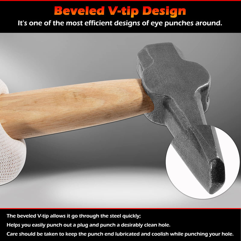 Blacksmith Hammer Eye Punch Top Tools Used with a Striker Ideal for Hot Forging