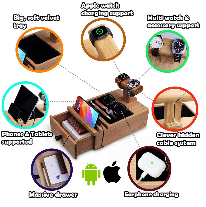 Wood phone docking station