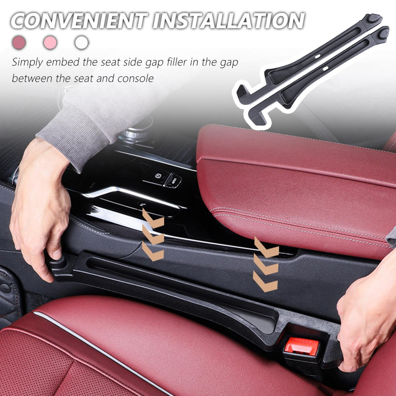 2PCS Car Seat Gap Filler Organizer and Carry Hook,Upgraded Multifunction Gap Filler for Car with Filling Gaps and Storing for Phones Keys,Universal No Drop Seat Guard for Cars