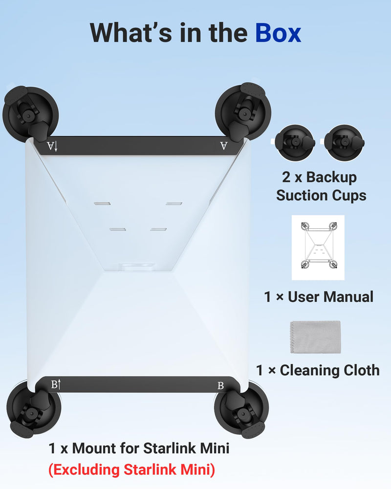 for Starlink Mini Mount, Starlink Mini Suction Cup Mount for Car Roof Window Sunroof, Starlink Mini Accessories Mounting Kit for RV Truck Boat Vehicle, Bracket Holder Magnetic Charger Adapter Base