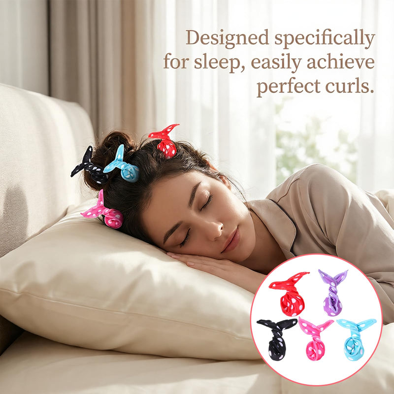  [AUSTRALIA] - 15 Pcs Hair Curler Rollers Soft Satin Sponge Rollers DIY Night Sleep Foam Hair Styling Tools Flexible Pillow Sponge Curlers for Women Tousle Hairstyle No Heat Heatless Purple, Red, Blue, Black, Pink 15 count (Pack of 1)