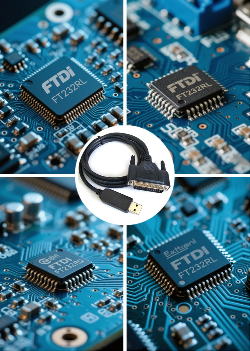 USB Programming Cable for Fanuc CNC DNC, USB to DB25 Male Console Cable for Fanuc, Built in FTDI Chip (6FT/1.8M)