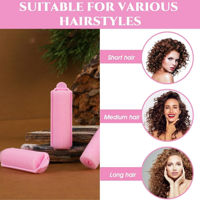 28 Pcs Soft Sponge Hair Rollers, Foam Hair Curlers, Rollers for Hairs Curling, Roller Foam Styling Hairs for Women & Girls, Curler Home DIY Curling Tool for Effortless Waves & Curls, No Heat Damage