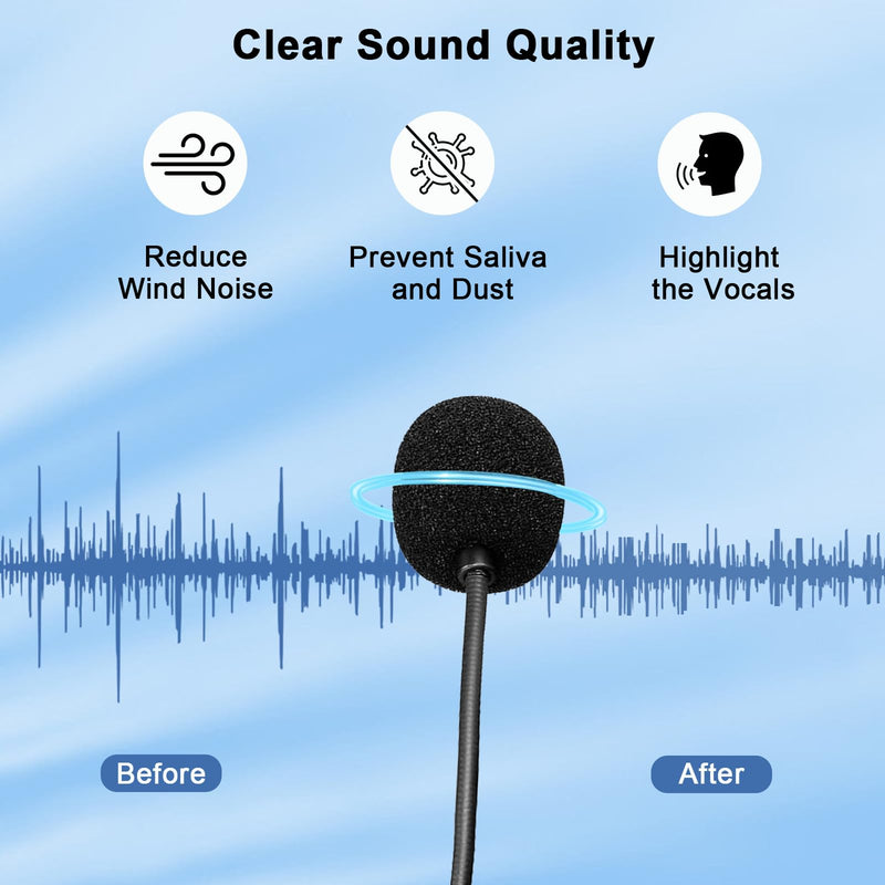 Headset Mic Cover Replacement Microphone Windscreen for Headphones(10 Pack) | Foam Mic Cover, Pop Filter for BlueParrott B250 B350 B450 B550 B650 S450 Turtle Beach Recon 50 Razer BlackShark V2 X Headsets