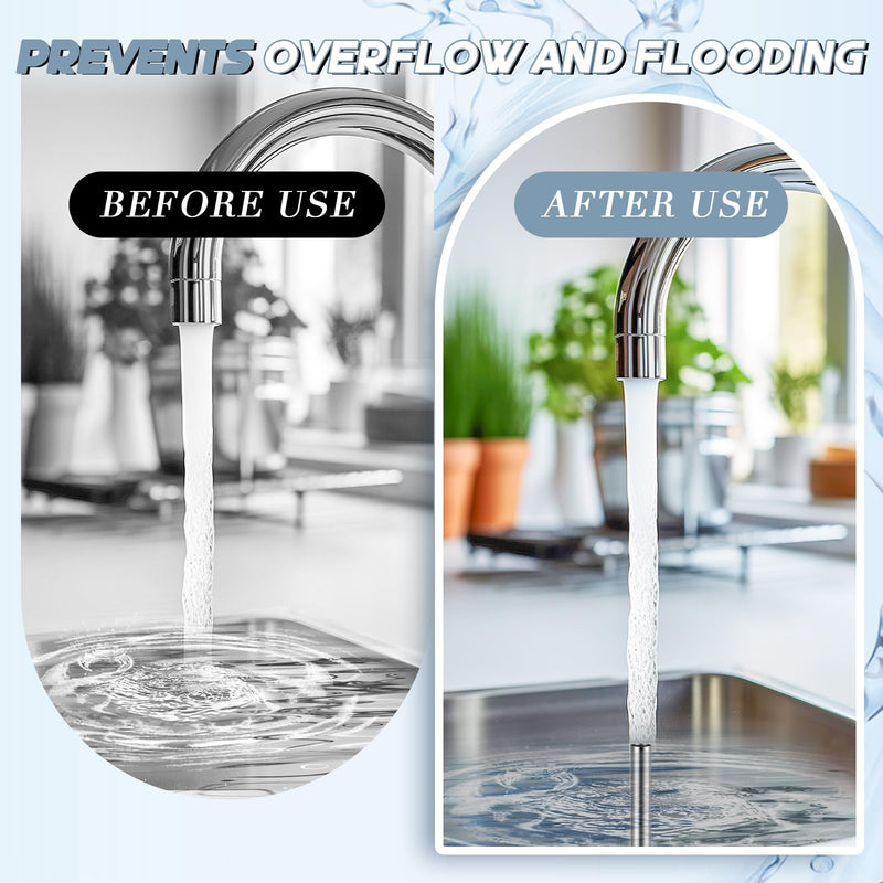 Tandefio 4 Pcs Universal Sink Overflow Pipe Stainless Steel Sink Stopper Strainer Pipe Overflow Plug Bathroom Pipes Fittings for Commercial 1", 1-1/4", 1-1/2" Drain