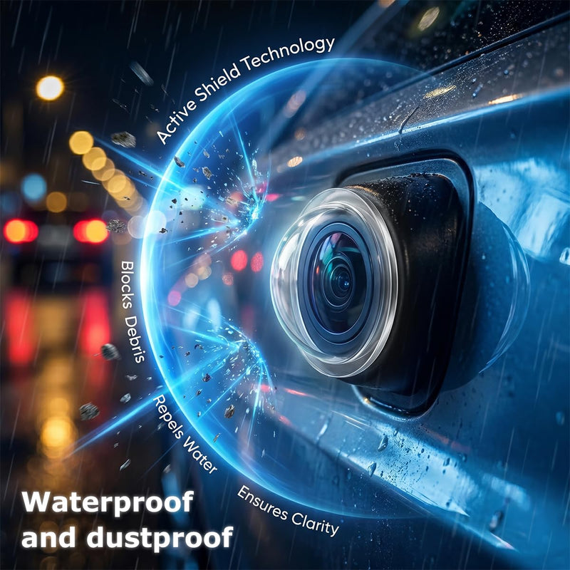Zpana 4PCS Car Camera Lens Protector, Clear Backup Camera Cover | Transparency 360° Panoramic Rearview Camera Rain Guard Cover, Anti-Glare Weatherproof Auto Backup Lens Shield
