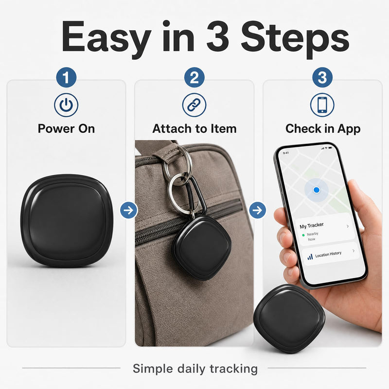 GPS Tracker for Vehicles, Mini Hidden Magnetic Car GPS Tracker, Global Coverage Real-Time Locator for Cars, Assets, Pets, Kids & Elderly, No Subscription, No Monthly Fee, No SIM Card Needed