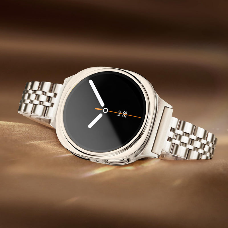 wipalor Slim Metal Band with Case for Samsung Galaxy Watch 9/8 Band 40mm | Slim Stainless Steel Sport Dressy Samsung Galaxy Watch 9/8 Bands 40mm, with Bumper Protective Cover Case for Women-Starlight Starlight Band+Starlight Case Galaxy Watch 9/8 40mm