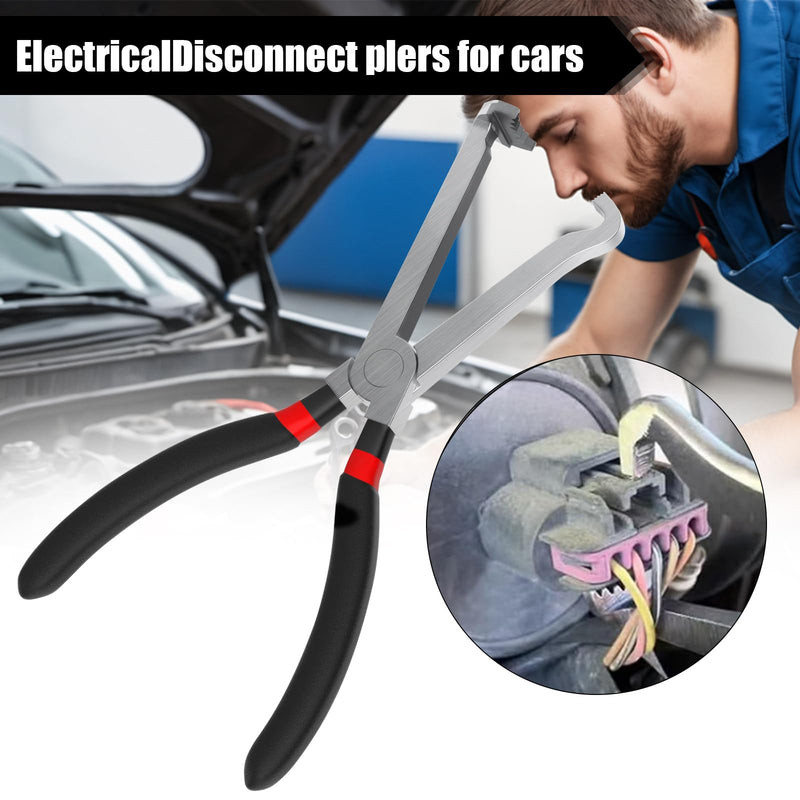 Electrical Disconnect Pliers, 37960 & 37980 Electric Disconnect Plier, 60 Degree Curved Jaw & Straight Automotive Tools for Connector Push Plugs Fuel Line Removal Car Repair Straight & 60° Pliers