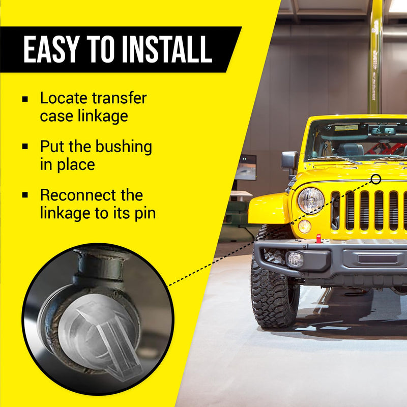 Mission Automotive 2-Pack Jeep Transfer Case Cable Bushing for Wrangler JK 2007-2018 – Repair Linkage, Replacement 68064273ab Bushing, Easy Install