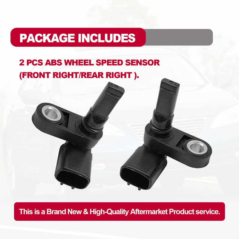 2pcs ABS Wheel Speed Sensor, 89542-04020 Front Rear Right Left Compatible with Toyota Tacoma 05-18, 4Runner 03-19, FJ Cruiser 07-14, Land Cruiser 08-18, Lexus 03-12, OE#89542-04020, 8954204020.