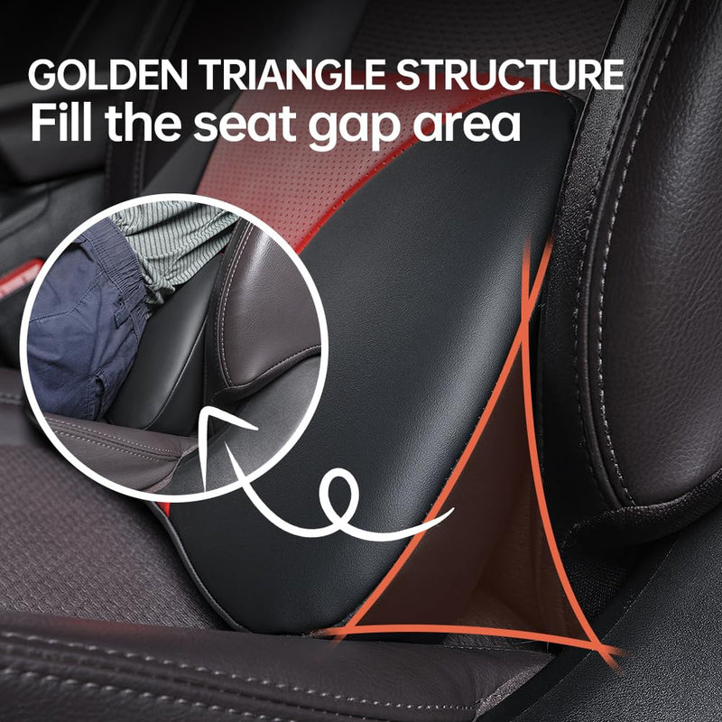 1p Memory Foam Lumbar Support Pillow for car Lower Back Pain Relief - Back Cushion for Driving, Chair Support for Car-Office Chair（Black&Red） Black&red