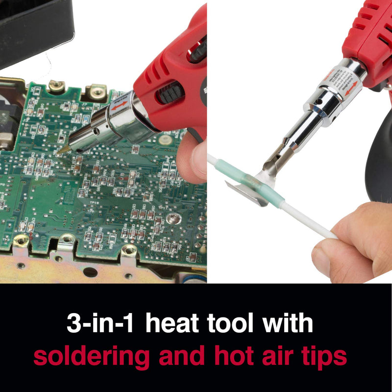 Master Appliance MT-76 Triggertorch 3-in-1 Heat Tool with Soldering and Hot Air Tips, Self-Igniting Multi-Function Butane Torch Lighter, Flame Temp up to 2500F Triggertorch with Soldering and Hot Air Tips