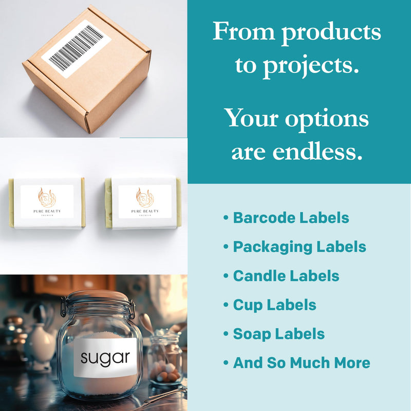 Premium Label Supply White Sticker Rectangle Labels – 2.5" x 1.563" – Laser/Inkjet Compatible – (18 per Sheet), 25 Sheets – 450 Total Adhesive Labels 450 Labels