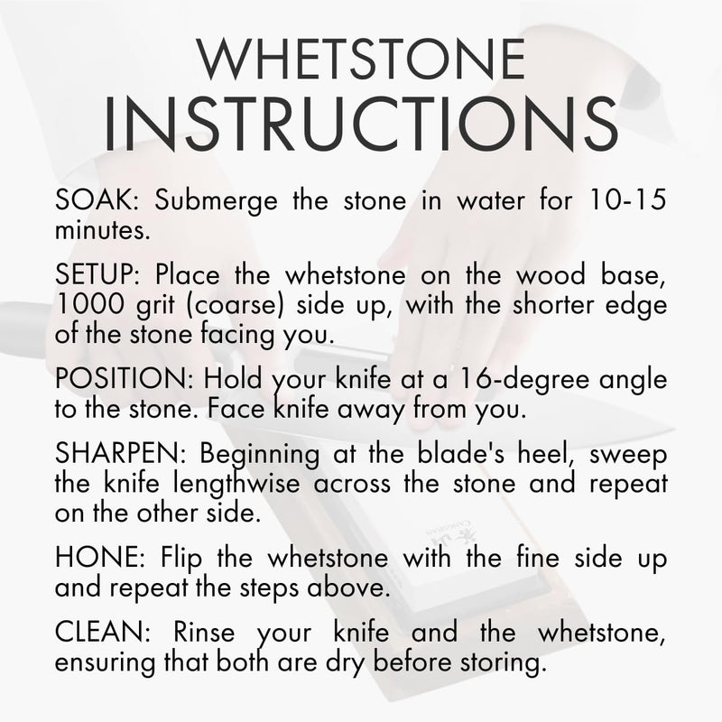 Cangshan 503800 Dual-Sided Whetstone Knife Sharpener 1000/6000 Grit