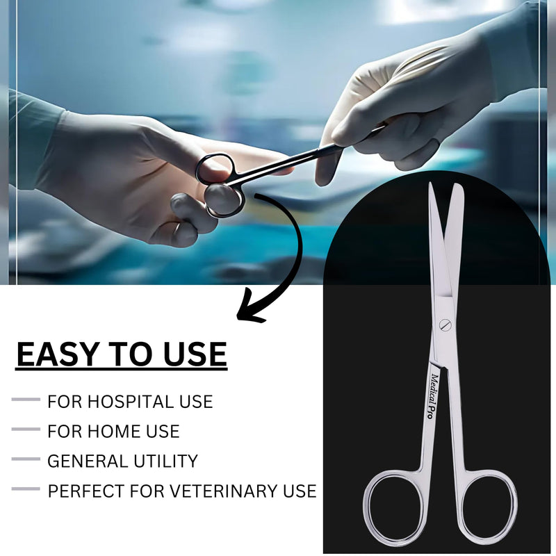 5.5” Surgical Shears – Stainless Steel Sharp/Blunt Tip with Tension Control & Comfort Grip – Multi-Purpose Operating Scissors, Medical Tool for Clinical, First Aid & Home Use – MP-0366 (1 Pc)