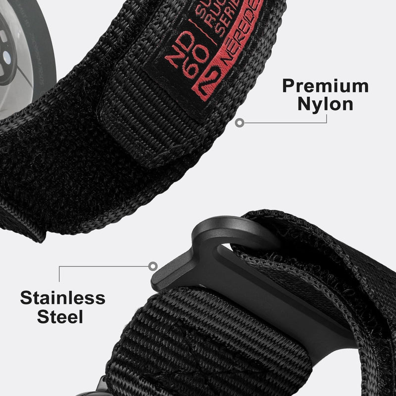 Nylon Band Compatible with Samsung Galaxy Watch 9/8/8 Classic | Breathable Sport Replacement Strap Compatible with Galaxy Watch 9 8 44mm 40mm/8 Classic 46mm for Men Women, Black