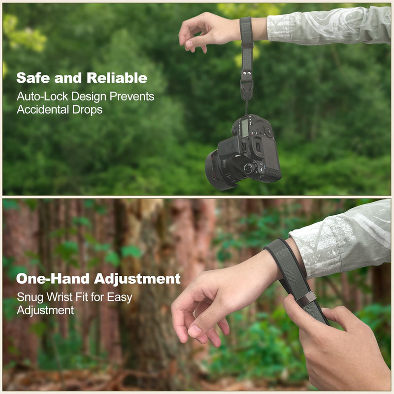 FIEIL Quick Release Camera Strap, Adjustable Universal Camera Wrist Strap for DSLR Mirrorless Compact Point-and-Shoot Cameras, Comfortable Secure Fit for Photographers (Charcoal Gray) Charcoal Gray