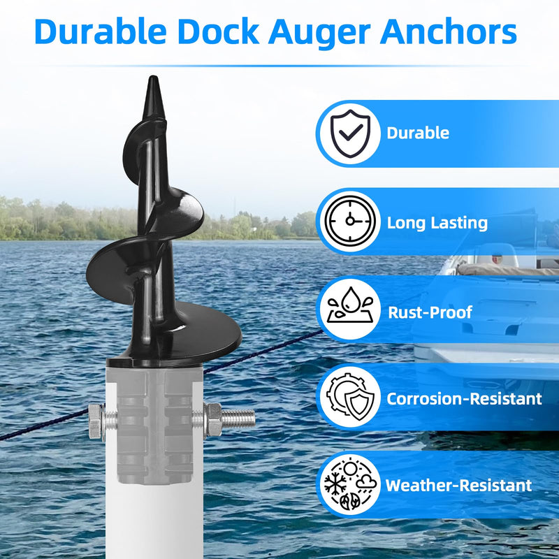 Dock Auger Sand Auger Boat Anchor for PVC Tubing Sandbar Anchor,Sand Anchor for Boat,Dock Auger Fit 1.5" Schedule 40 PVC with 1.57" ID,for Secure Pontoon Boat Beach Umbrella Shallow Water Anchor 2 Pack Sand Augers