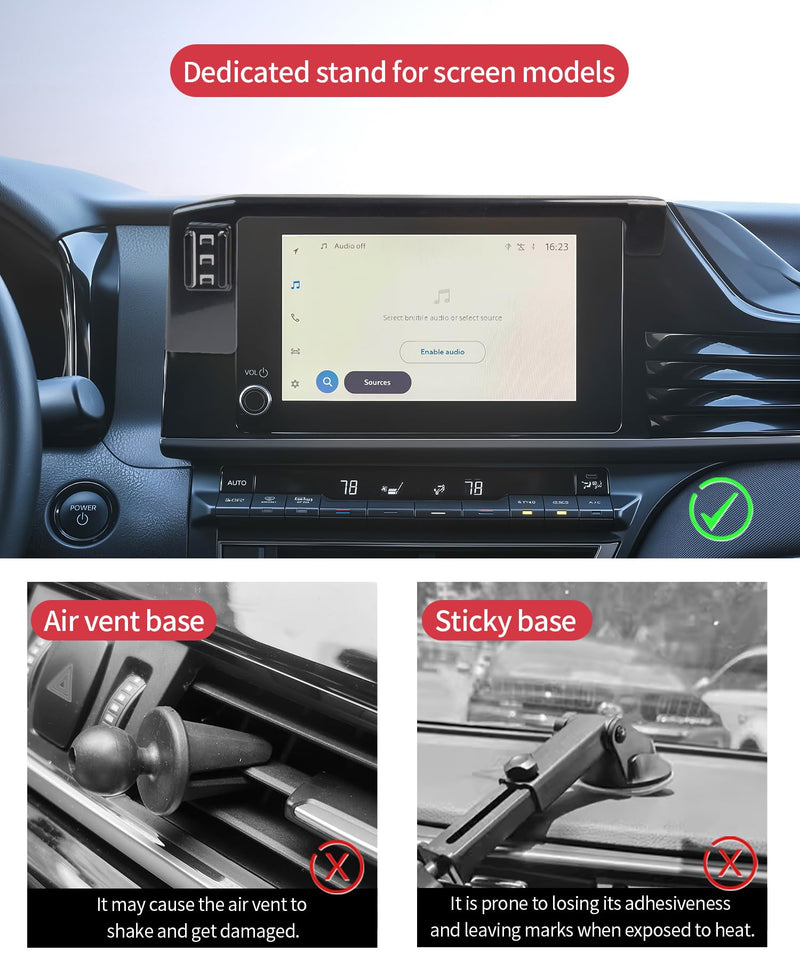 Wireless Charger Car Phone Mount for Toyota Camry LE/SE 2025-2026 8" Screen | Auto Clamp Cell Phone Mount Accessories 15W Qi Fast Charging Stand Compatible with iPhone Android,360° Navigation Bracket for 2025-2026 Camry LE/SE(8 inch screen only)