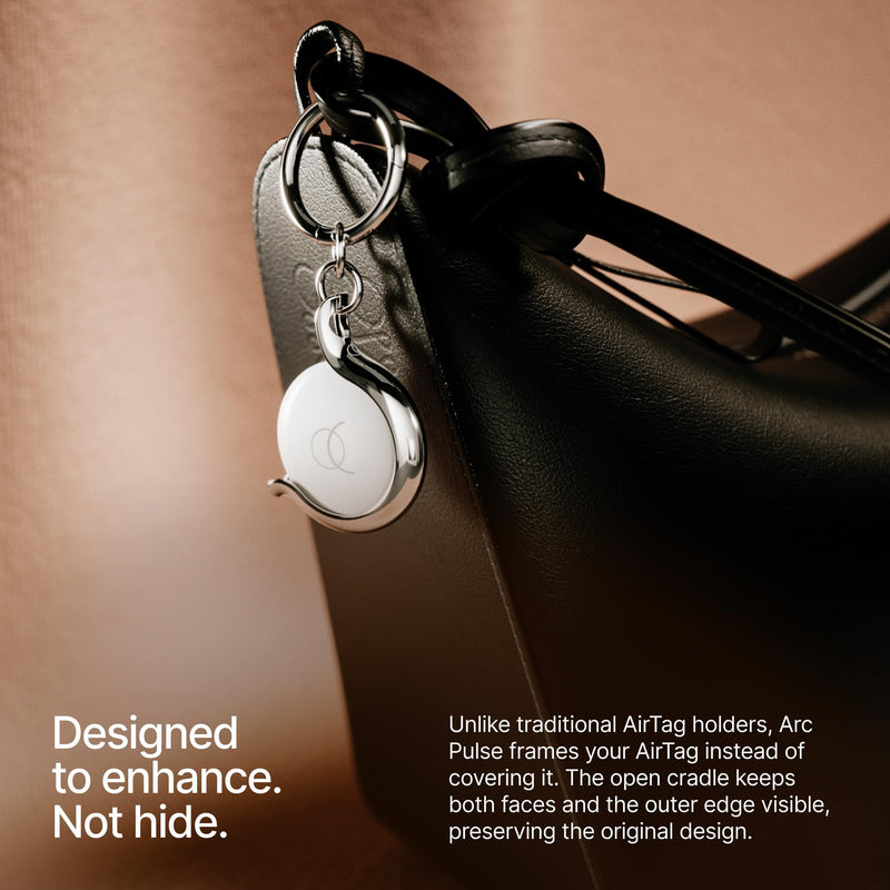 Arc Pulse Tracker Holder Compatible with Apple AirTag – Premium Aerospace-Grade Aluminium Case, Minimal Open Design, Anti-Scratch Protective Holder, Lightweight Keychain & Bag Accessory