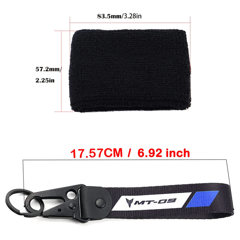 Compatible with MT09 2025 2024 2023 MT 09 2022 MT-09 SP 2021 MT09SP 2025 Tracer 9GT Tracer 9 Motorcycle Brake Fluid Reservoir Sock Cover Oil Cup Sock Key Chain