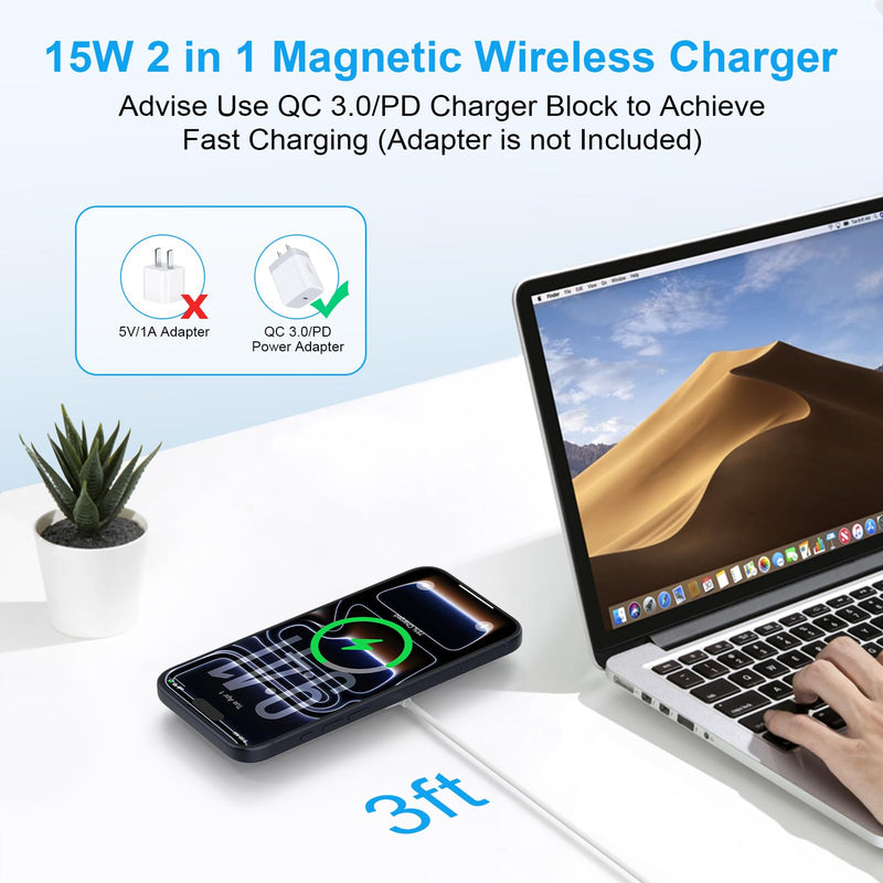 Magnetic Charger Wireless Fast Charging Pad for Samsung Galaxy Z Flip/Fold8 | Wireless Phone Charger for S26 Ultra S26 Plus S25 Edge S25FE S24 S23,Pixel 10A 9,Magsafe Charger for iPhone 17 Pro Max 16e White