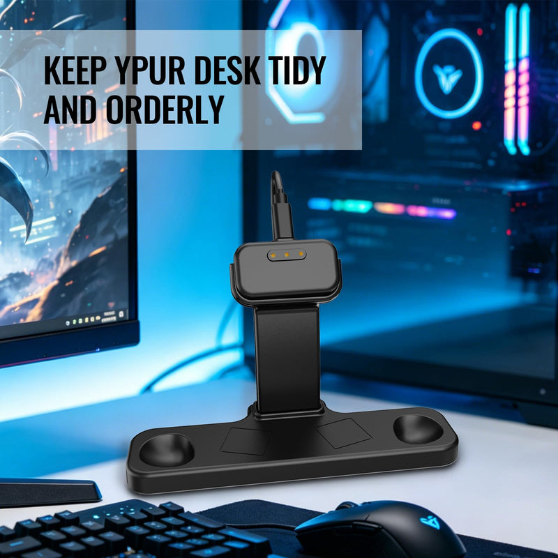 Desktop Charing Stand for Steam Controller 2 (2026) | Steam Controller 2 Holder Base,Cable Management,Puck Support and Anti-Slip Silicone Pad