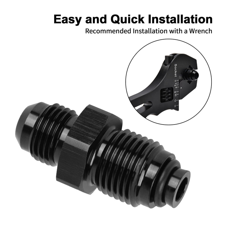 EVIL ENERGY 6AN Male Flare to M16x1.5 O Ring Seal Power Steering Adapter Fitting Connector Aluminum Black 6AN to M16x1.5 1