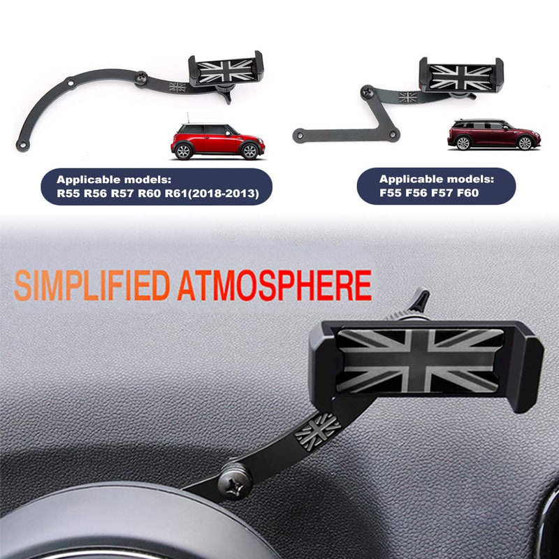igersaw Behind Tachometer Mount Smart Phone GPS Mounting Design Holder Kit for Mini Cooper R55 R56 R57 R60 R61(2008-2013seris) Union Jack (Black & Grey Union Jack Flag Style) Black & Grey Union Jack Flag Style