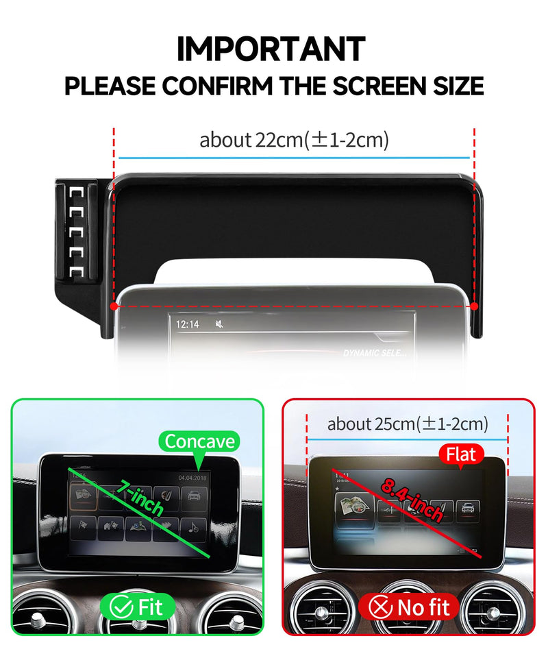 Qi2.2 25W Wireless Charger Car Phone Mount for Mercedes-Benz GLC 2016-2019 | C-Class 2015-2018, 7" Screen Magsafe Magnetic Accessories Fast Charging Cell Phone Holder Clip Compatible with iPhone Android