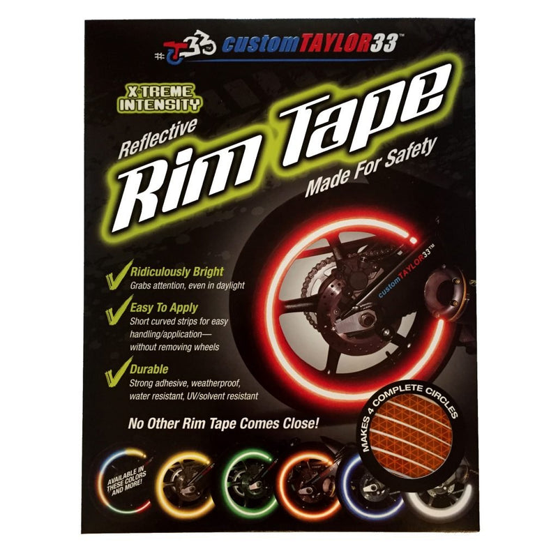 customTAYLOR33 (All Vehicles Orange High Intensity Grade Reflective Copyrighted Safety Rim Tapes (Must Select Your Rim Size), 17" (Rim Size for Most SportsBikes) 17" (Rim Size for Most SportsBikes)