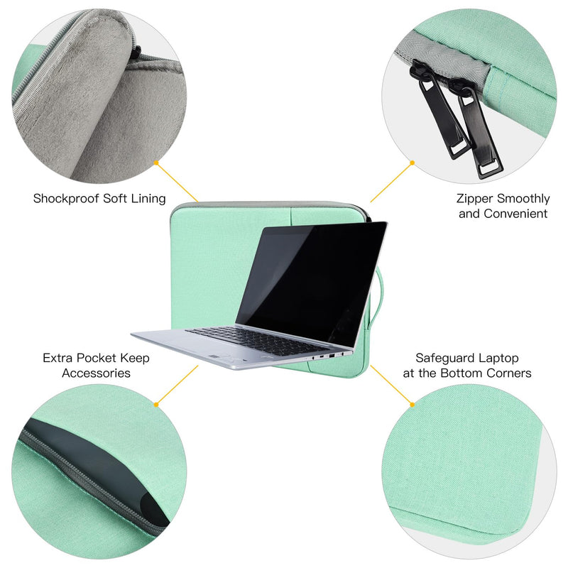 Laptop Sleeve Case 15.6 16 Inch, Carrying Computer Bag for Lenovo HP Dell ASUS Chromebook Laptop Notebook, Aspire/Dell Inspiron/HP Pavilion/HP Victus 15/ASUS Zenbook, Green 15-15.6 Inch