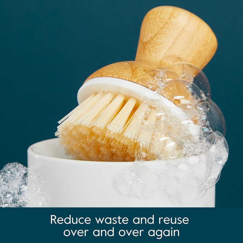 Grove Co. Bubble-Up Dish Brush, 2-Pack, Ergonomically Designed Dish Scrubber, Replacement Dish Scrub Brush, Removes Tough Messes, Gentle on Dishes, Sustainable Solution to The World's Waste Replacement Brush